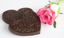 Load image into Gallery viewer, Flowers and Thorn Ecuadorian dark chocolate with rose oil hearts (FANDT)