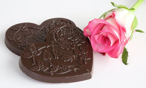 Flowers and Thorn Ecuadorian dark chocolate with rose oil hearts (FANDT)