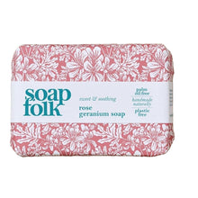 Load image into Gallery viewer, Soap Folk - Organic rose geranium soap 105g bar