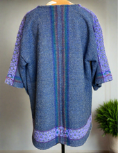 Load image into Gallery viewer, Tony Martin hand woven 100% shetland wool coat with rainbow back 