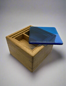Flexen oak box with fused glass lid