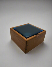 Load image into Gallery viewer, Flexen Cherry box with blue fused glass lid