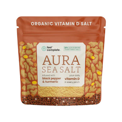 Feel Complete Aura organic Celtic sea salt infused with black pepper and turmeric with added Vitamin D   