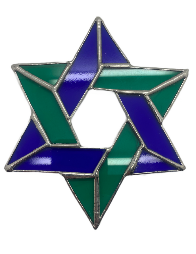 Liz Browning Glass Creations Star of David stained glass hanging