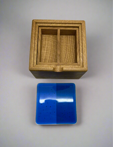 Flexen oak box with fused glass lid