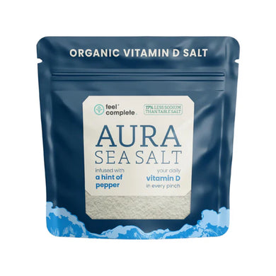 Feel Complete Aura organic Celtic sea salt infused with a hint of pepper with added Vitamin D