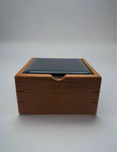 Load image into Gallery viewer, Flexen Cherry box with blue fused glass lid