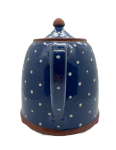 Bridget Williams Pottery large blue polka dot tea pot (BW4p)