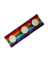 Load image into Gallery viewer, Eva Glass Design Rainbow fused glass tea light holder (EGD