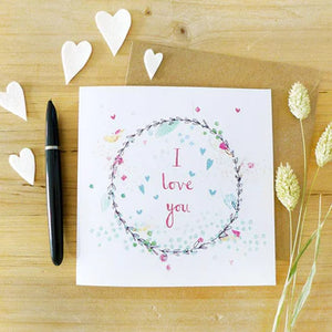 Charlotte Macey "I love you" greetings card (CMT114)