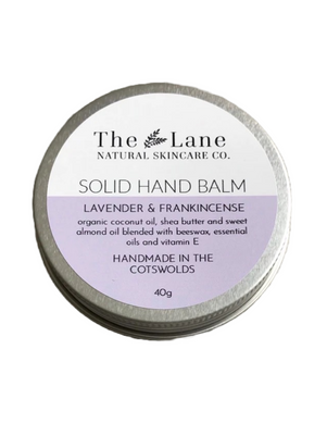 The Lane Natural Skincare Company Lavender and Frankincense solid hand balm 40g (thelane)