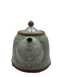 Bridget Williams Pottery retro grey medium tea pot (BW 15G)