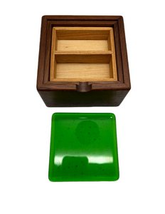 Flexen Iroko box with fused glass lid