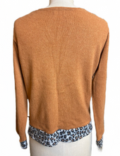 Load image into Gallery viewer, Nimpy clothing 100% cashmere rusty and leopard print cardigan small/medium (Nimpy)