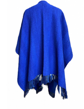 Load image into Gallery viewer, Tony Martin hand woven 100% shetland wool Serape navy blue back 
