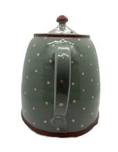 Load image into Gallery viewer, Bridget Williams Pottery extra large retro grey polka tea pot (BW100GP)