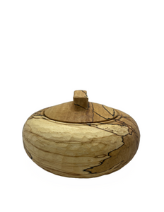 Carpenter’s Woodcraft locking lidded box spalted beech turned on a pole lathe
