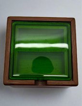 Load image into Gallery viewer, Flexen Iroko box with fused glass lid