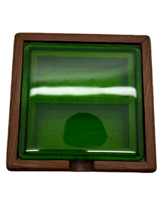 Flexen Iroko box with fused glass lid