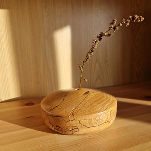Sunny Beaux spalted beech squat vase (Sunny41)