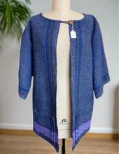 Load image into Gallery viewer, Tony Martin hand woven 100% shetland wool coat with rainbow front 
