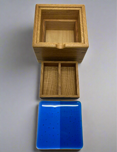 Flexen oak box with fused glass lid