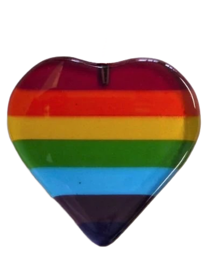 Eva Glass Design rainbow heart fused glass hanging (EGD RHF)