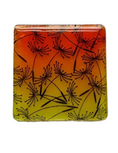 Load image into Gallery viewer, Eva Glass Design Orange and yellow dandelion fused glass coaster (EGD  CCS)