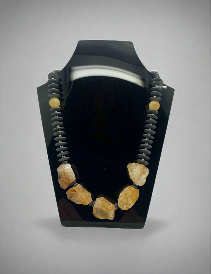 Jean French Citrine and sterling silver necklace (JF64N)