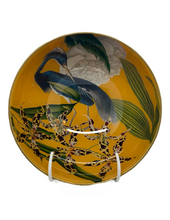 Load image into Gallery viewer, Alex Stewart Carter “Heron, Orchid yellow” Decoupage glass bowl