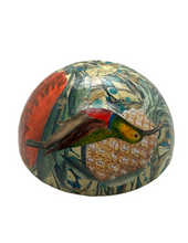 Load image into Gallery viewer, Alex Stewart Carter “Honey eaters and fruit” Decoupage glass bowl