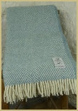 Cotswold Woolen Weavers Shetland Chevron Duck Egg Throw