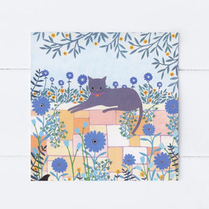 Sian Summerhayes "Cat on the wall" greetings card