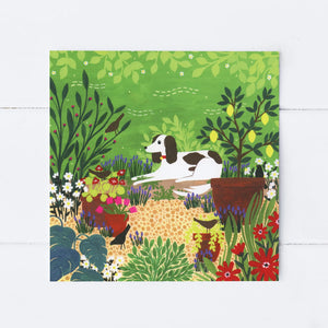 Sian Summerhayes " Spaniel Patio" greetings card