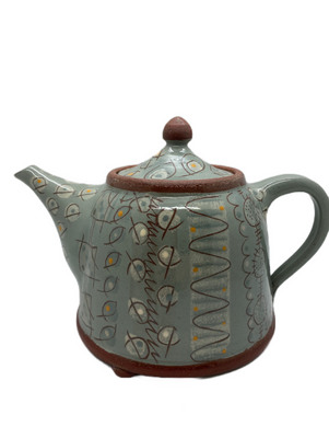 Bridget Williams Pottery retro grey medium tea pot (BW 15G)