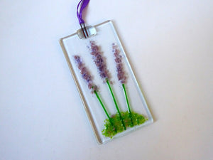 Eva Glass Design lavender fused glass sun catcher