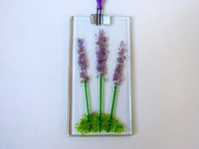 Load image into Gallery viewer, Eva Glass Design lavender fused glass sun catcher