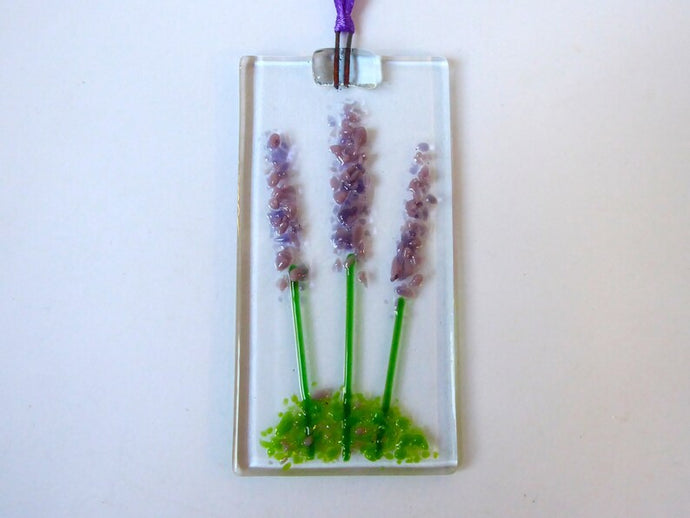 Eva Glass Design lavender fused glass sun catcher