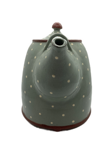 Bridget Williams Pottery extra large retro grey polka tea pot (BW100GP)