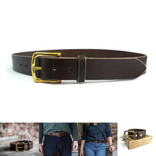 Load image into Gallery viewer, Neil Griffin Leather brass buckle belt 1.5&quot;