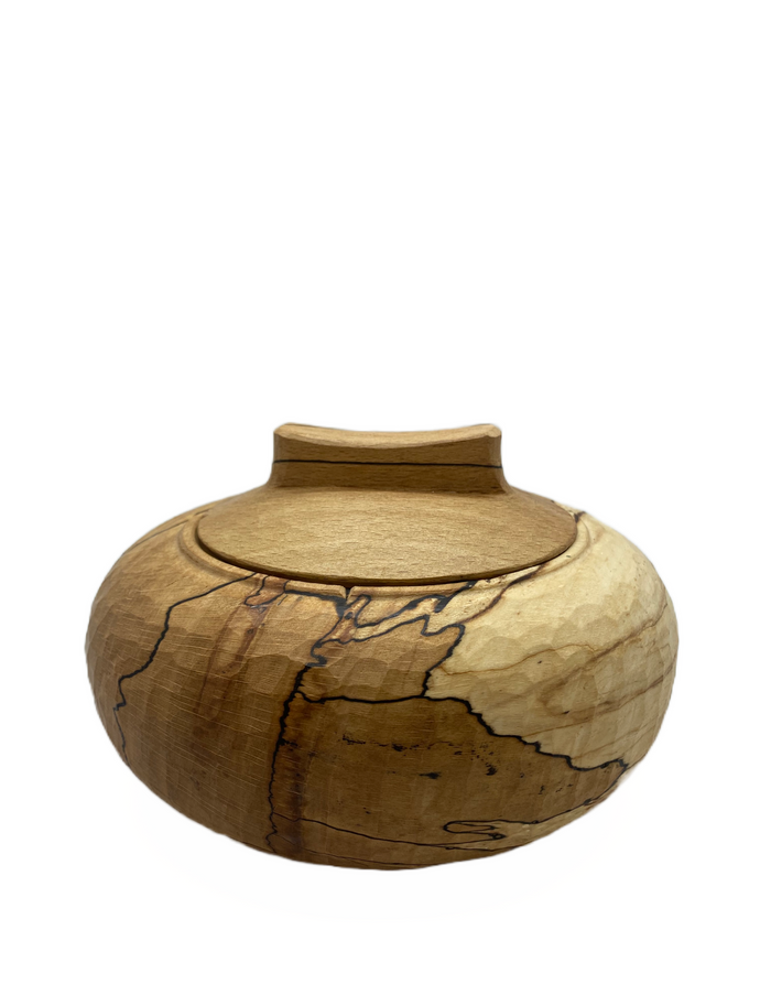 Carpenter’s Woodcraft locking lidded box spalted beech turned on a pole lathe