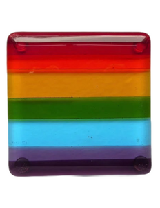 EvaGlass Design Rainbow  fused glass coaster (EGD  CRB)