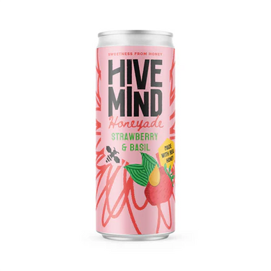 Hive Mind Honeyade Strawberry and Basil sparkling soft drink 330ml
