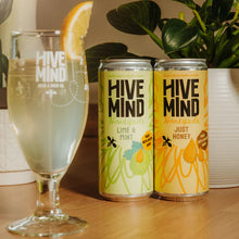 Load image into Gallery viewer, Hive Mind Lime and mint honeyade sparkling soft drink 330ml