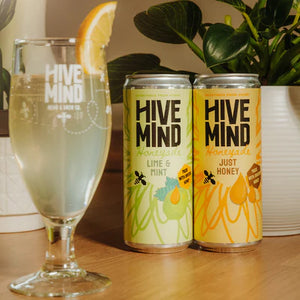 Hive Mind Lime and mint honeyade sparkling soft drink 330ml