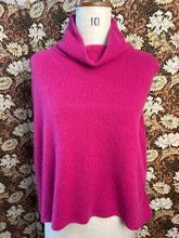 Load image into Gallery viewer, Nimpy upcycled 100% cashmere pink poncho small front 