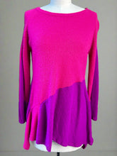 Load image into Gallery viewer, Nimpy Clothing upcycled 100% cashmere hot pink and fusia bell sleeve jumper small medium