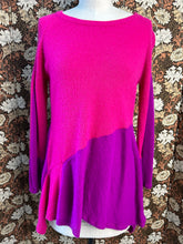 Load image into Gallery viewer, Nimpy Clothing upcycled 100% cashmere hot pink and fusia bell sleeve jumper small medium
