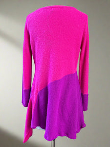 Nimpy Clothing upcycled 100% cashmere hot pink and fusia bell sleeve jumper small medium