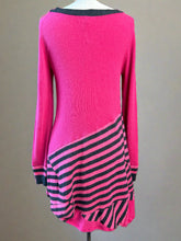 Load image into Gallery viewer, Nimpy Clothing Upcycled 100% cashmere pink and stripes long jumper small/medium